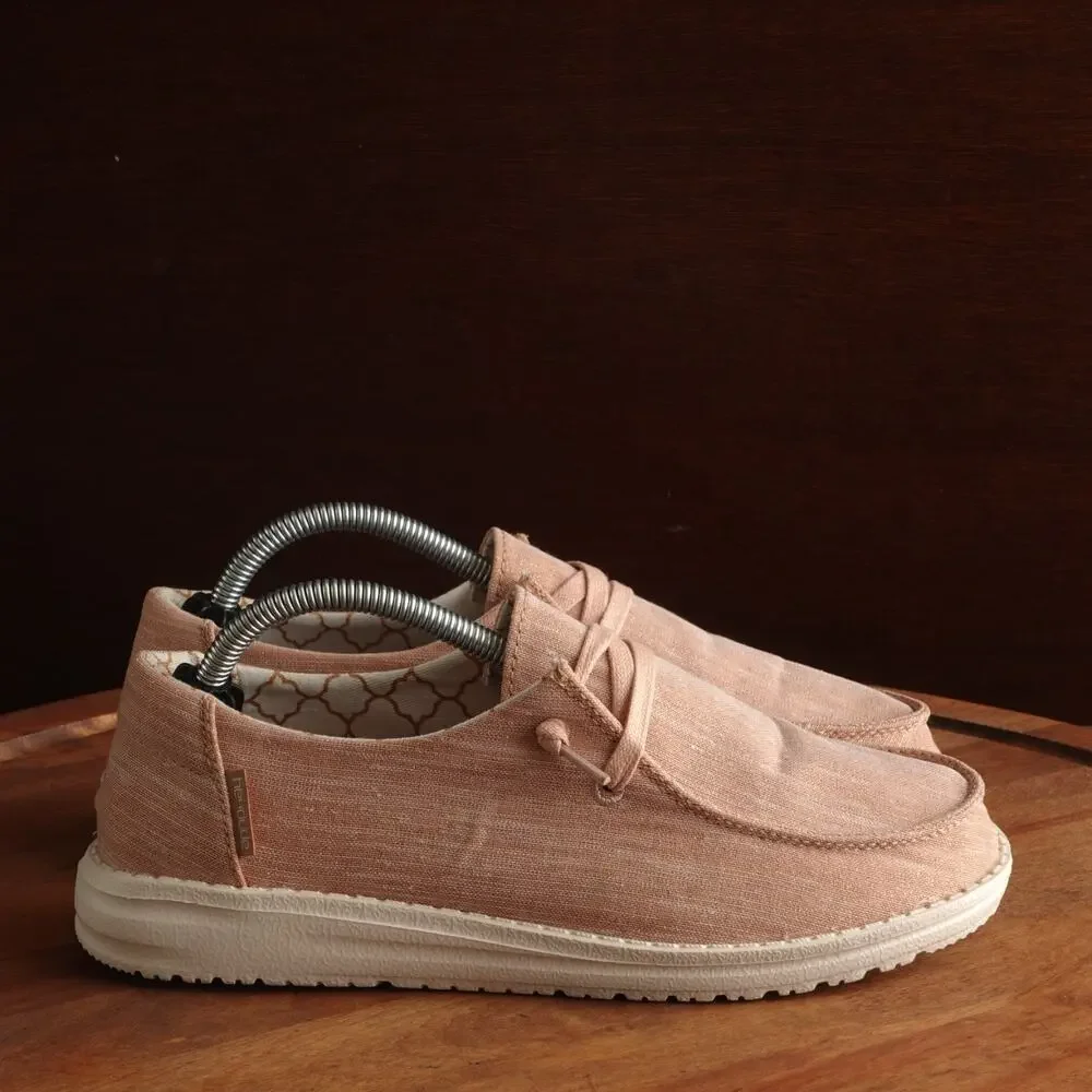 Hey Dude Loafers Womens SZ 6 Sparkling Rose Gold Wendy Coastal Lightweight Shoes